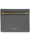 Classic Grain Leather Zipped Card Holder Charcoal - MULBERRY - BALAAN 1