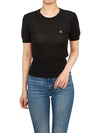 ORB Logo Short Sleeve Knit Top Black - VIVIENNE WESTWOOD - BALAAN 7