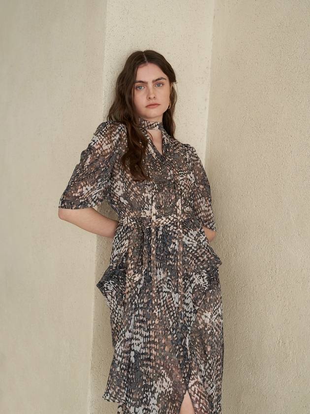 leopard print drape dress - CAHIERS - BALAAN 2