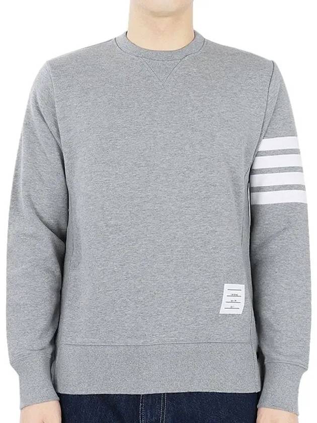 Men's Diagonal Armband Crew Neck Classic Sweatshirt Grey - THOM BROWNE - BALAAN 3