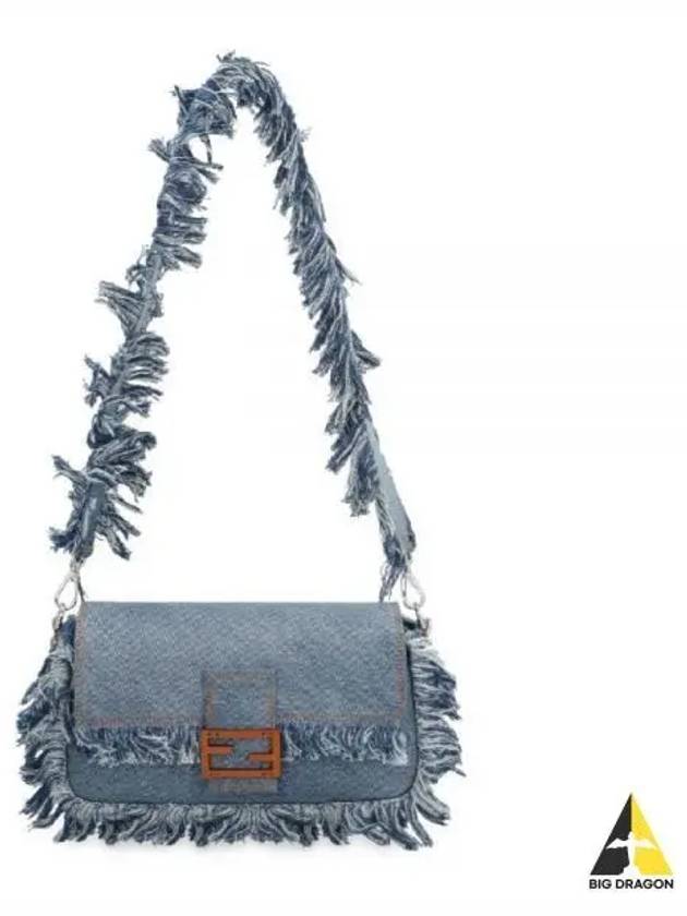 Women's Baguette Denim Shoulder Bag Blue - FENDI - BALAAN 2