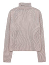 Cotton Wool Blend Turtleneck Rose - AMI - BALAAN 3