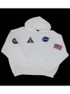 patch detail logo print hooded top white - BALENCIAGA - BALAAN.