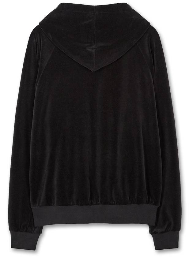 Crop Compact Snap Raglan Veloa Hoodie BLACK - WEST GRAND BOULEVARD - BALAAN 3