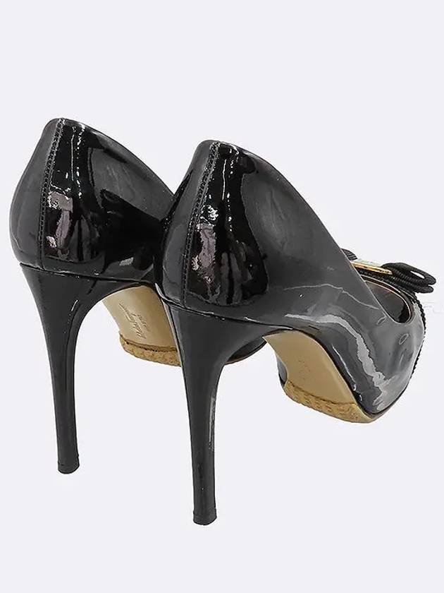 Ferragamo Black Color Patent Leather Vara Open Toe Women s High Heels - SALVATORE FERRAGAMO - BALAAN 4