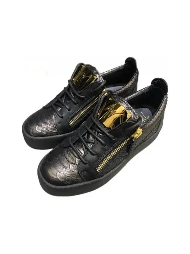 RW6000 007 Zipper Snakeskin Sneakers Black Giuseppe Zanotti - GIUSEPPE ZANOTTI - BALAAN 2