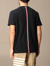 Men's Center Back Striped Short Sleeve T-Shirt Navy - THOM BROWNE - BALAAN 2