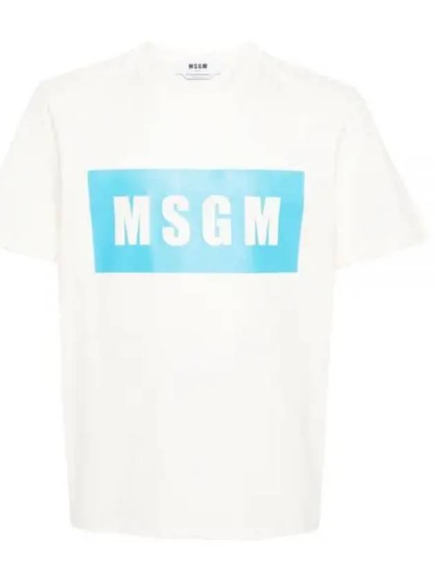 Box Logo Cotton Short Sleeved T-shirt White - MSGM - BALAAN 2