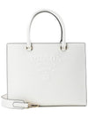 Saffiano Leather Medium Handbag White - PRADA - BALAAN 1