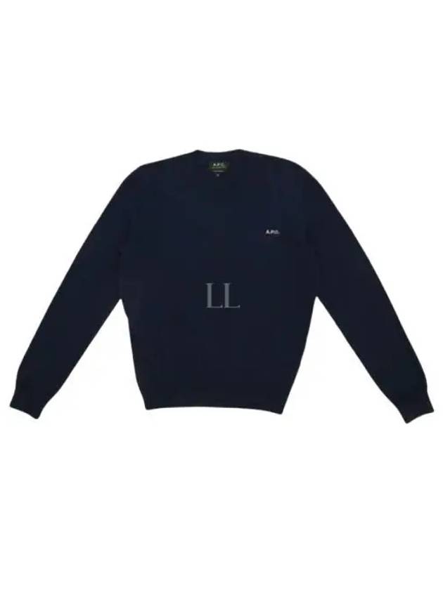 Embroidered Logo Knit Top Navy - A.P.C. - BALAAN 2