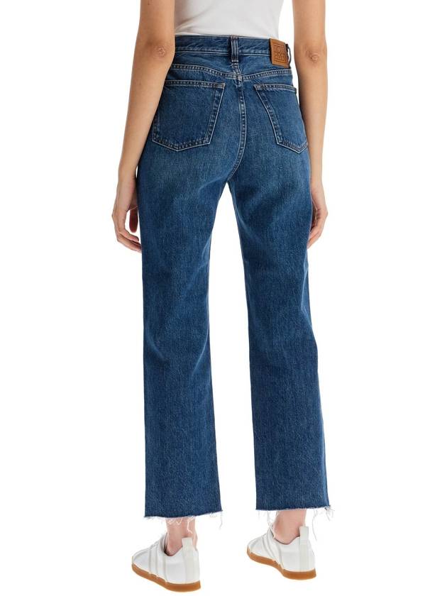 High Waist Cropped Straight Jeans Blue - TOTEME - BALAAN 4