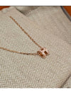 Mini PopAche Necklace Baby Pink Pendant Rose Gold Chain Necklace H147992F Rose Dragee - HERMES - BALAAN 3