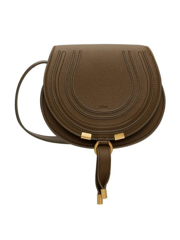 Marcie Saddle Small Grained Leather Cross Bag Khaki - CHLOE - BALAAN 1