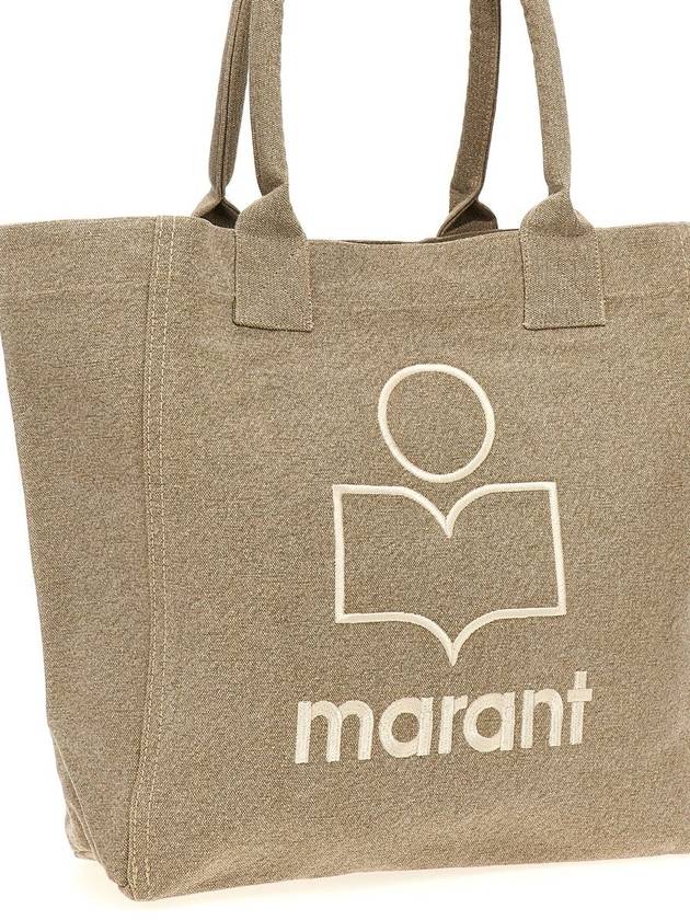 Yenky Embroidered Logo Shopper Tote Bag Beige - ISABEL MARANT - BALAAN 4