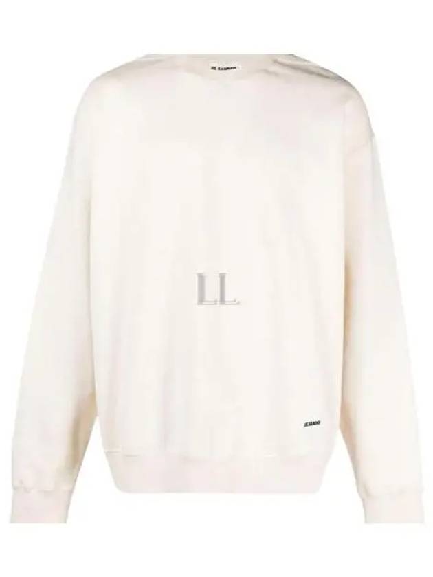 Logo Patch Crew Neck Oversized Sweatshirt Ivory - JIL SANDER - BALAAN 2