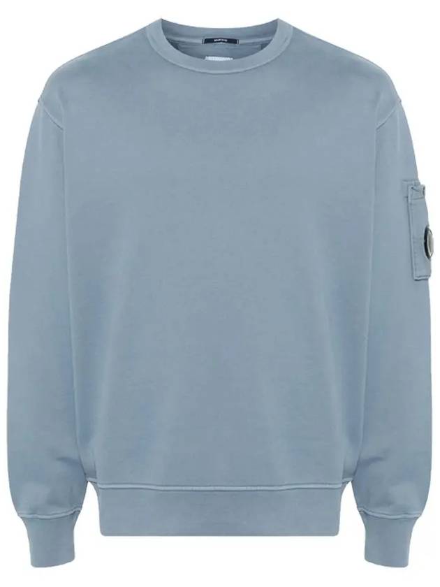 Brushed and Emerized Diagonal Fleece Lens Sweatshirt Blue - CP COMPANY - BALAAN 3