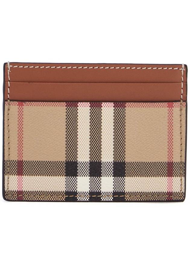 Check Card Wallet Beige - BURBERRY - BALAAN 3