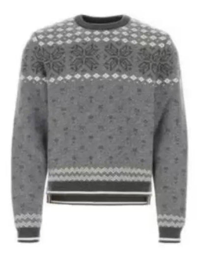 Snowflake Fair Isle Wool Knit Top Grey - THOM BROWNE - BALAAN 2