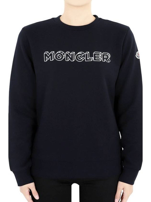 Monclair lettering logo sweatshirt navy 8G00028 899PS 778 12 14A - MONCLER - BALAAN 2