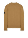 Logo Patch Crew Neck Cotton Nylon Knit Top Brown - STONE ISLAND - BALAAN 3