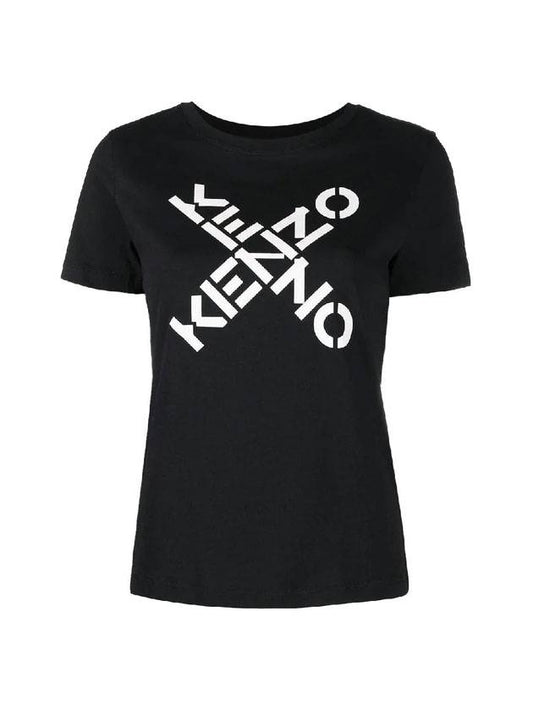 Big Cross Logo Short Sleeve T-Shirt Black - KENZO - BALAAN 1