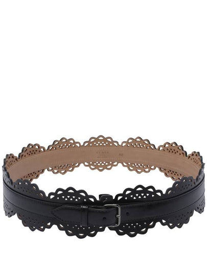 Perforated Leather Belt Black - ALAIA - BALAAN 2