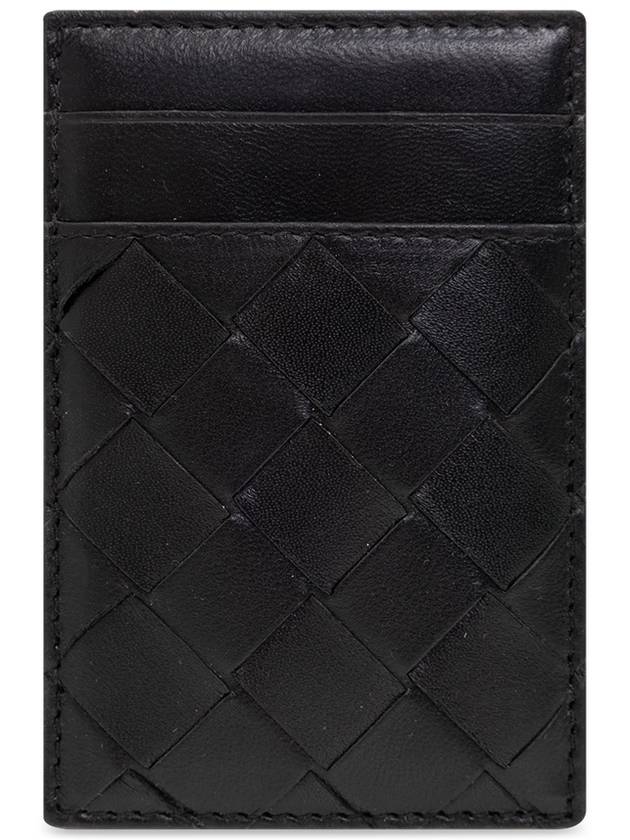 Intrecciato Magnet Leather Card Wallet Black - BOTTEGA VENETA - BALAAN 2