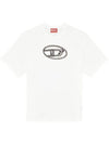 T Boxt Q22 Oval D Print Faded Short Sleeve Shirt White - DIESEL - BALAAN 1