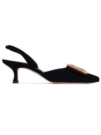 Mayslibi Leather Slingback Heels Black - MANOLO BLAHNIK - BALAAN 2