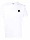 Logo Patch Short Sleeve T-Shirt White - STONE ISLAND - BALAAN 2