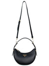 Arque Leather Shoulder Bag Black - PRADA - BALAAN 4