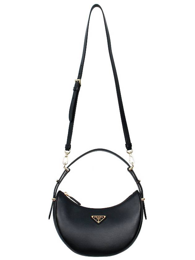 Arque Leather Shoulder Bag Black - PRADA - BALAAN 4