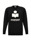 Kieffer Logo Print Linen Long Sleeve T-Shirt Black - ISABEL MARANT - BALAAN 2