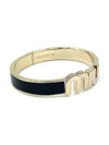 Enamel Metal Logo Bracelet Black - MIU MIU - BALAAN 4