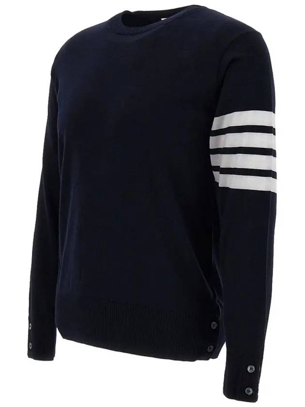 4 Bar Stripe Classic Wool Knit Top Navy - THOM BROWNE - BALAAN 5