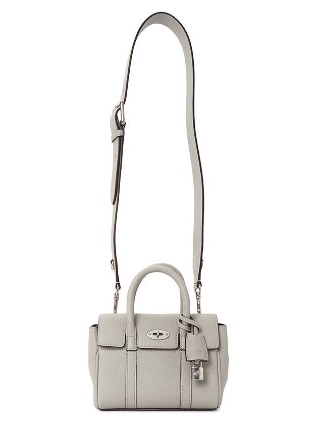 Bayswater Mini Heavy Grain Shoulder Bag Pale Grey - MULBERRY - BALAAN 8