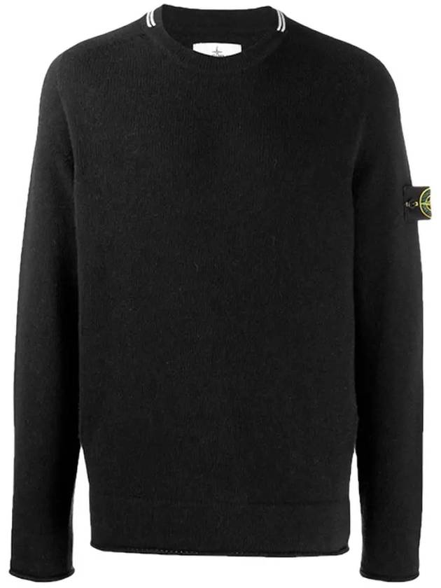 Wappen Patch Wool Knit Top Charcoal - STONE ISLAND - BALAAN 2