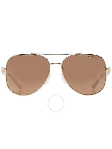 Michael Kors Chianti Gold Mirror Pilot Ladies Sunglasses MK1121 10147P 58 - MICHAEL KORS - BALAAN 1