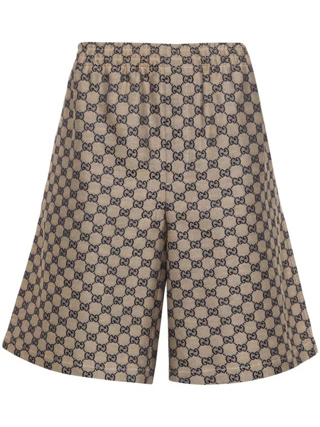 GG Linen Blend Shorts Beige - GUCCI - BALAAN 2