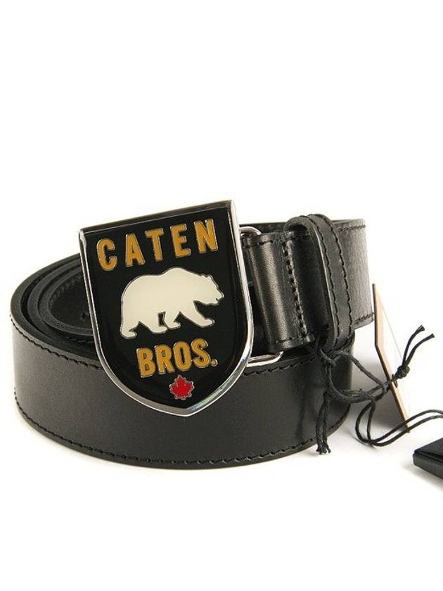 Men's Caten Bros Leather Belt Black - DSQUARED2 - BALAAN 3