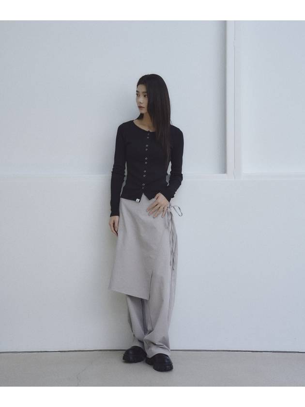 Wrap skirt half banded pants Gray - THE GREEN LAB - BALAAN 3