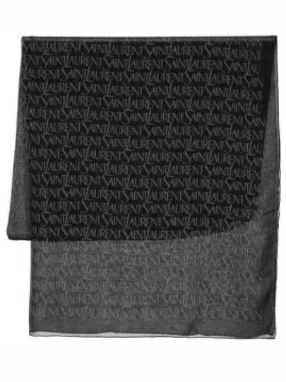 Logo Square Large Scarf Black - SAINT LAURENT - BALAAN 2