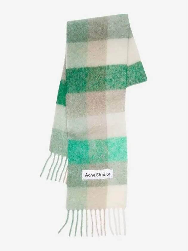 Check Mohair Muffler Grey Green - ACNE STUDIOS - BALAAN 2