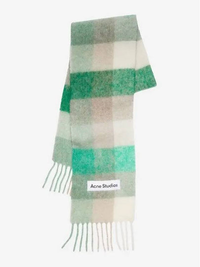 Studios Mohair Check Muffler Gray Green - ACNE STUDIOS - BALAAN 2