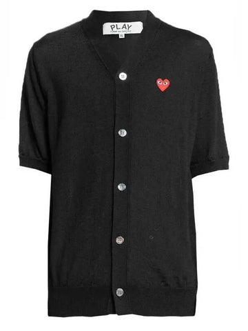 Women s Heart Logo Short Sleeve Cardigan AX N096 051 1 Other 1022070 - COMME DES GARCONS - BALAAN 1