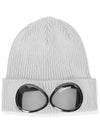 Goggle Detail Merino Wool Beanie Grey Melange - CP COMPANY - BALAAN 3