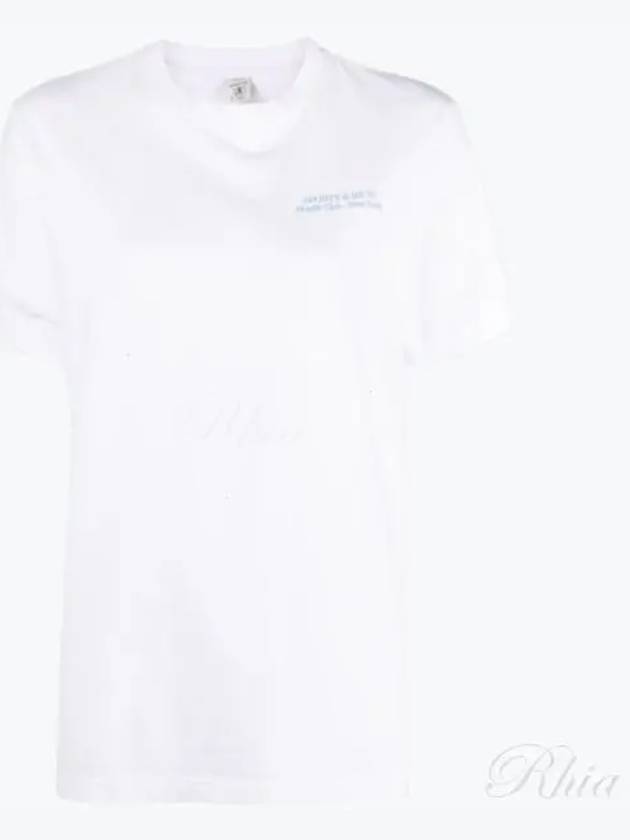 Slogan Print Short Sleeve T-Shirt White - SPORTY & RICH - BALAAN 2