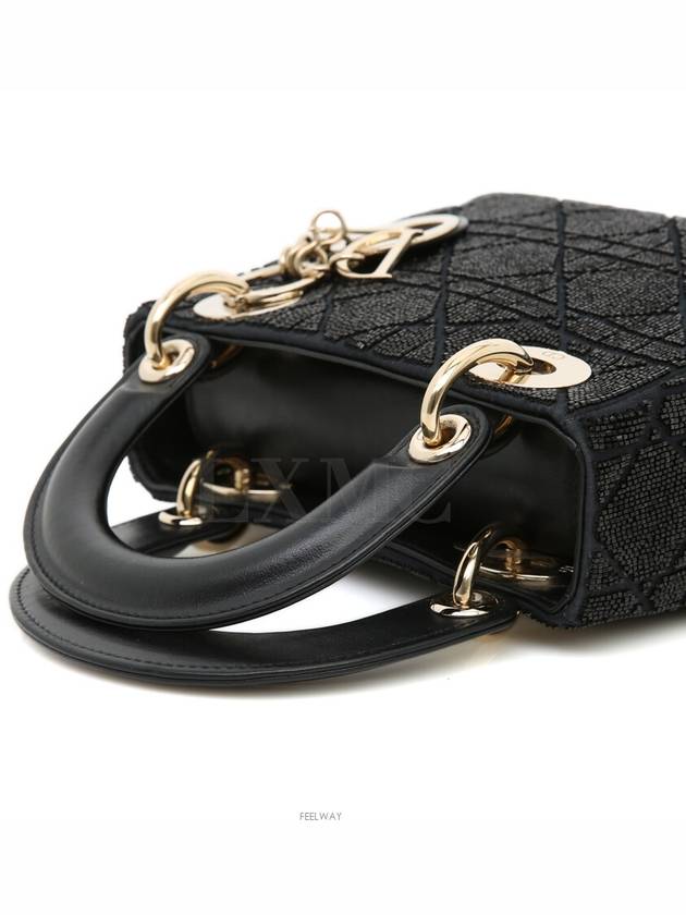 Lady mini bag black cannage micropearl embroidery M0505OIBE - DIOR - BALAAN 6