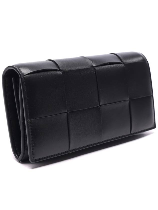 Intrecciato Large Flap Long Wallet Black - BOTTEGA VENETA - BALAAN 4