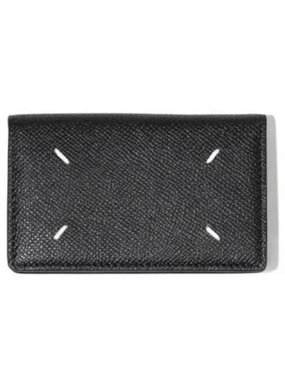 Stitched Leather Card Wallet Black - MAISON MARGIELA - BALAAN 2